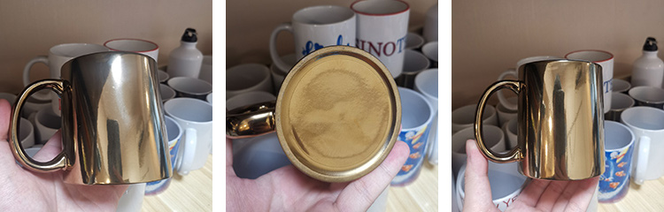 gold handle sublimation mug